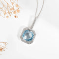 Natural Briolette Cut Sky Blue Topaz Pendant Necklace by Fine Color Jewels