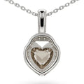 Natural Brown Quartz Sterling Silver Pendant Necklace by Fine Color Jewels