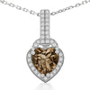 Natural Brown Quartz Sterling Silver Pendant Necklace