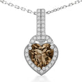 Natural Brown Quartz Sterling Silver Pendant Necklace by Fine Color Jewels