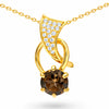 Natural Brown Smoky Quartz Silver Trendy Pendant Necklace