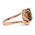 Natural Brown Smoky Quartz Sterling Silver Bypass Ring by Fine Color Jewels