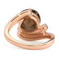 Natural Brown Smoky Quartz Sterling Silver Bypass Ring by Fine Color Jewels
