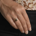 Natural Brown Smoky Quartz Sterling Silver Bypass Ring by Fine Color Jewels
