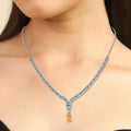 Natural Citrine Art Deco Necklace by Fine Color Jewels