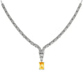 Natural Citrine Art Deco Necklace by Fine Color Jewels