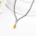 Natural Citrine Art Deco Necklace by Fine Color Jewels
