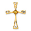 Natural Citrine Diamond Cross Chain Slide Pendant by Fine Color Jewels