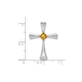 Natural Citrine Diamond Cross Chain Slide Pendant by Fine Color Jewels