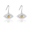 Natural Citrine Evil Eye Earrings