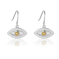 Natural Citrine Evil Eye Earrings by Fine Color Jewels
