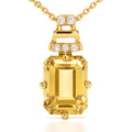 Natural Citrine Octagon locket Pendant Necklace by Fine Color Jewels