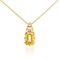 Natural Citrine Octagon locket Pendant Necklace by Fine Color Jewels