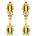 Natural Citrine Sterling Silver Drop Earrings by Fine Color Jewels