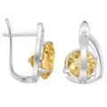 Natural Citrine & White Topaz Sterling Silver Earrings by Fine Color Jewels