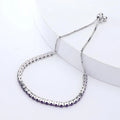 Natural Dark Amethyst Tennis Bolo Bracelet by Fine Color Jewels