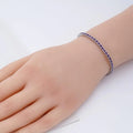 Natural Dark Amethyst Tennis Bolo Bracelet by Fine Color Jewels