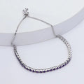 Natural Dark Amethyst Tennis Bolo Bracelet by Fine Color Jewels