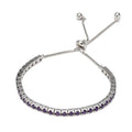 Natural Dark Amethyst Tennis Bolo Bracelet by Fine Color Jewels