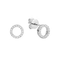 Natural Diamond 10k Gold Circle Stud Earrings by Fine Color Jewels