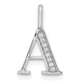 Natural Diamond Initial Letter 14k Gold Pendant by Fine Color Jewels