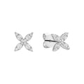 Natural Diamond Marquise Flower 14k Gold Stud Earrings by Fine Color Jewels