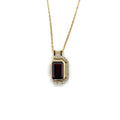 Natural Emerald Cut Red Garnet Pendant Necklace by Fine Color Jewels