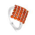 Natural Fire Opal Cluster Ring by Fine Color Jewels