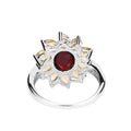 Natural Garnet and Citrine Sunflower Ring by Fine Color Jewels
