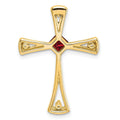Natural Garnet and Diamond Cross Chain Slide Pendant by Fine Color Jewels