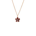 Natural Garnet Floral Pendant Necklace Silver by Fine Color Jewels