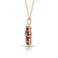 Natural Garnet Floral Pendant Necklace Silver by Fine Color Jewels