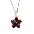 Natural Garnet Floral Pendant Necklace Silver by Fine Color Jewels