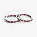 Natural Garnet Hoop Earrings by Fine Color Jewels