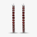 Natural Garnet Hoop Earrings by Fine Color Jewels