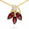 Natural Garnet Sterling Silver Floral Necklace