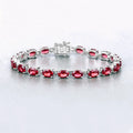Natural Garnet Tennis Bracelet by Fine Color Jewels
