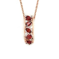Natural Garnet Vertical Drop Pendant Necklace by Fine Color Jewels