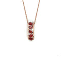 Natural Garnet Vertical Drop Pendant Necklace by Fine Color Jewels