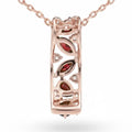 Natural Garnet Vertical Drop Pendant Necklace by Fine Color Jewels