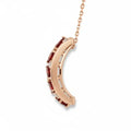 Natural Garnet Vertical Drop Pendant Necklace by Fine Color Jewels