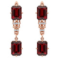 Natural Garnet & White Topaz Sterling Silver Earrings by Fine Color Jewels