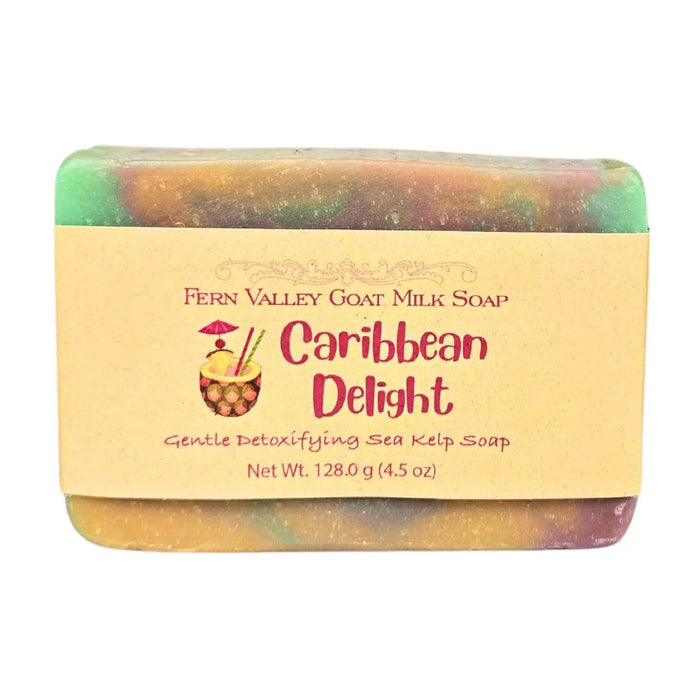 Natural Goat Milk Soap | Caribbean Delight Detoxifying Sea Kelp Scrub by Fern Valley Soap