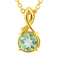 Natural Green Amethyst Pendant Necklace by Fine Color Jewels