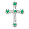 Natural Green Emerald Cross Gold Pendant by Fine Color Jewels