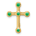 Natural Green Emerald Cross Gold Pendant by Fine Color Jewels