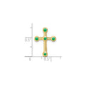 Natural Green Emerald Cross Gold Pendant by Fine Color Jewels