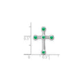 Natural Green Emerald Cross Gold Pendant by Fine Color Jewels