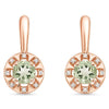 Natural Green Prasiolite Earrings Sterling Silver