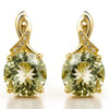 Natural Green Prasiolite Earrings Sterling Silver